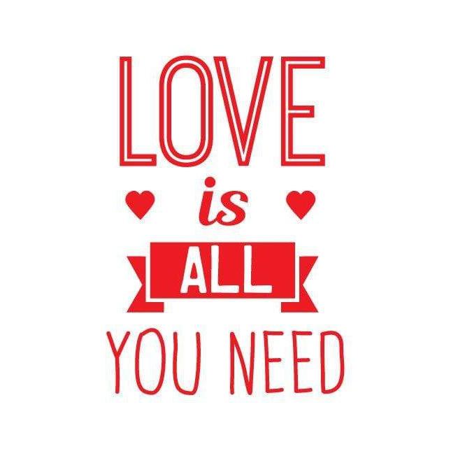 Love Is All You Need Wall Art Sticker Decal Quote - Vinyl Wall Sticker Design For Home Decor UK. Mural, Wallpaper, Gift Christmas Gift
