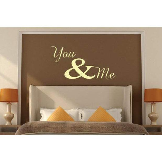 You & Me Wall Art Sticker Quote - Vinyl Love Wall Decal Quote For Home, Office, Gift, Wallpaper, Decor, Relationship, Bedroom Christmas Gift