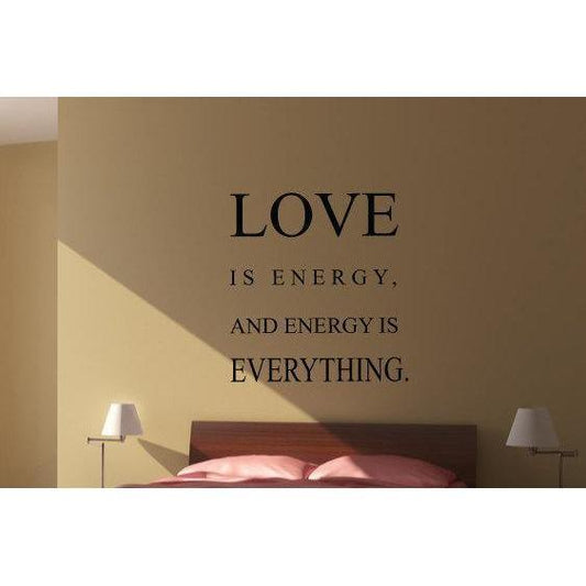 Love Is Energy Wall Art Sticker Quote - Vinyl Love Wall Decal Quote For Home Decor, Office, Gift, Wallpaper, Decor, Bedroom Christmas Gift