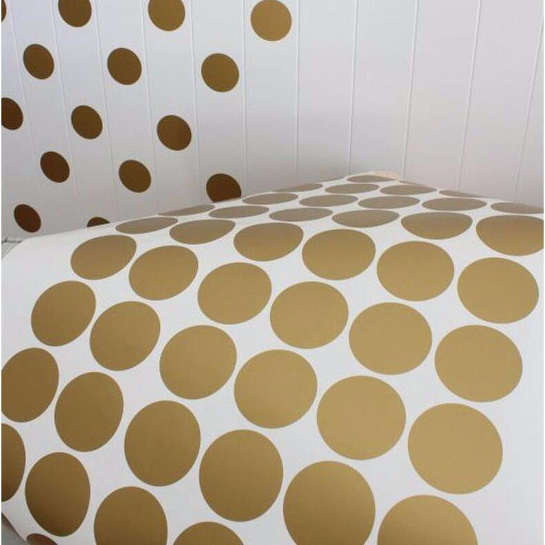 100 Gold Pola Dot Wall decals, Polka Dot Stickers, Nursery Wall Stickers, Polka Dot Decals, Polka Wall Stickers, Gold Wall Decals, Wall Art