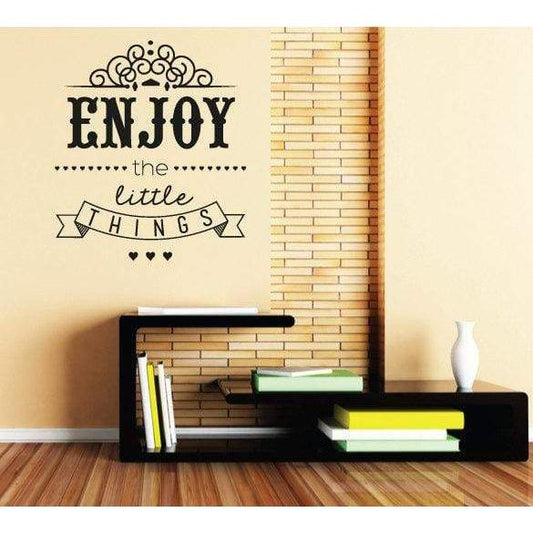 Enjoy The Little Things Wall Sticker Art Quote - Vinyl Wall Decal For Home Decor, Office, Gift, Wallpaper, Decor, Bedroom, House