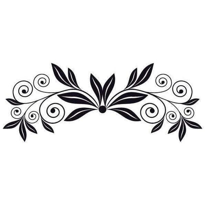 Curly Flower Wall Art Sticker Decal, Large Floral Design Christmas Gift