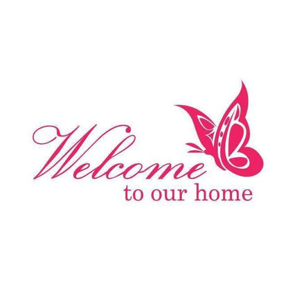 Vinyl Wall Decal/Sticker Welcome To Our Home With Butterfly Christmas Gift