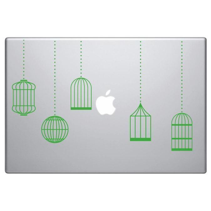 Macbook/Pro Decal Sticker 5 Hanging Bird Cages For Laptop/iPad Christmas Gift