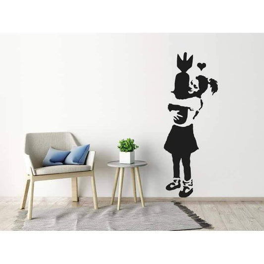 Banksy Wall Sticker - Learn To Love, Banksy Wall Art Decal, Wallpaper, Art Decor, Graffiti Christmas Gift