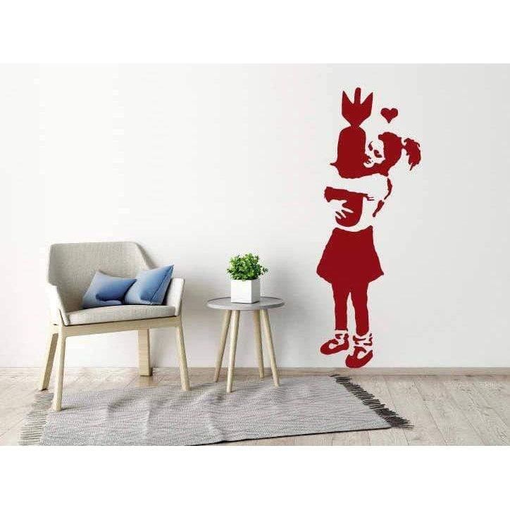 Banksy Wall Sticker - Learn To Love, Banksy Wall Art Decal, Wallpaper, Art Decor, Graffiti Christmas Gift