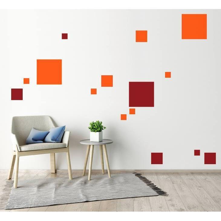 100 Squares Wall Stickers/Wall Decals For Home Decor/Nursery/Office - Wallpaper Mural Wall Art Christmas Gift