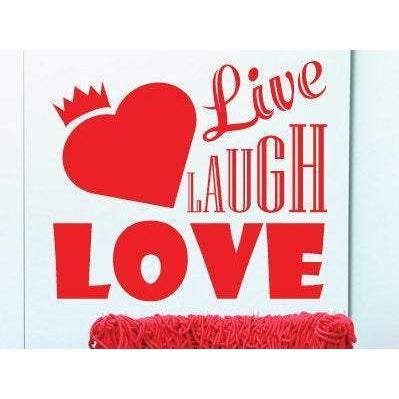 Live Laugh Love Heart Wall Art Sticker Quote - Vinyl Wall Decal Design For Home Decor UK. Mural, Wallpaper, Gift Christmas Gift