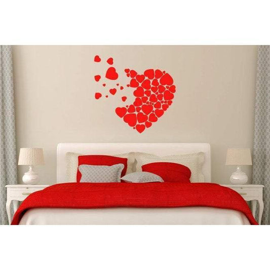 Floating Hearts Wall Art Decal/Wall Sticker - Vinyl Love Hearts, Bedroom, Home Decor Christmas Gift