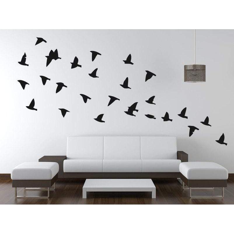Flock Of Flying Birds Wall Decals/Wall Art Stickers - Vinyl , Bedroom, Home Decor, Childrens, Murals, Wallpaper Christmas Gift