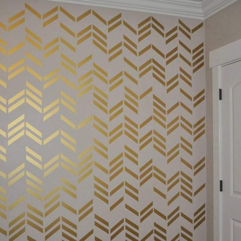 100 Gold Abstract Line Wall Stickers