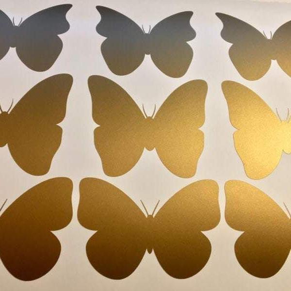 48 Gold Butterfly Nursery Wall Stickers