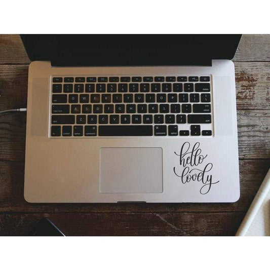 Macbook Decal Hello Lovely, Mac Decal, Motivational Decal - Removable Vinyl Laptop/iPad Stickers, Mirror Decal Christmas Gift