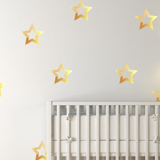 18 Large Outline Star Wall Stickers