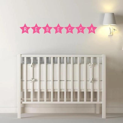 Custom Wall Sticker - Girls Name Stars Nursery Wall Sticker/Bedroom Wall Decal - Personalised Wall Art Christmas Gift