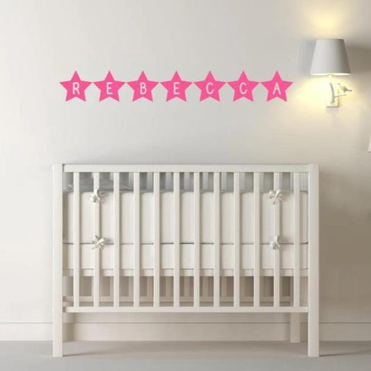 Custom Wall Sticker - Girls Name Stars Nursery Wall Sticker/Bedroom Wall Decal - Personalised Wall Art Christmas Gift