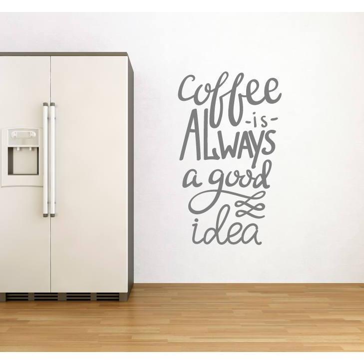 Coffee Wall Decal Sticker Quote - Wall Art Decal - Mural, Kitchen Wall Decor Christmas Gift