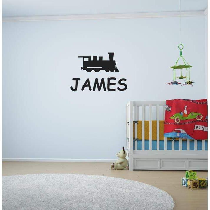 Custom Wall Sticker - Boys/Girls Name & Train Nursery Wall Sticker/Bedroom Wall Decal - Personalised Wall Art Christmas Gift