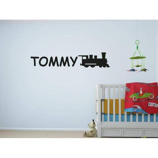 Custom Wall Sticker - Boys/Girls Name & Train Nursery Wall Sticker/Bedroom Wall Decal - Personalised Wall Art Christmas Gift