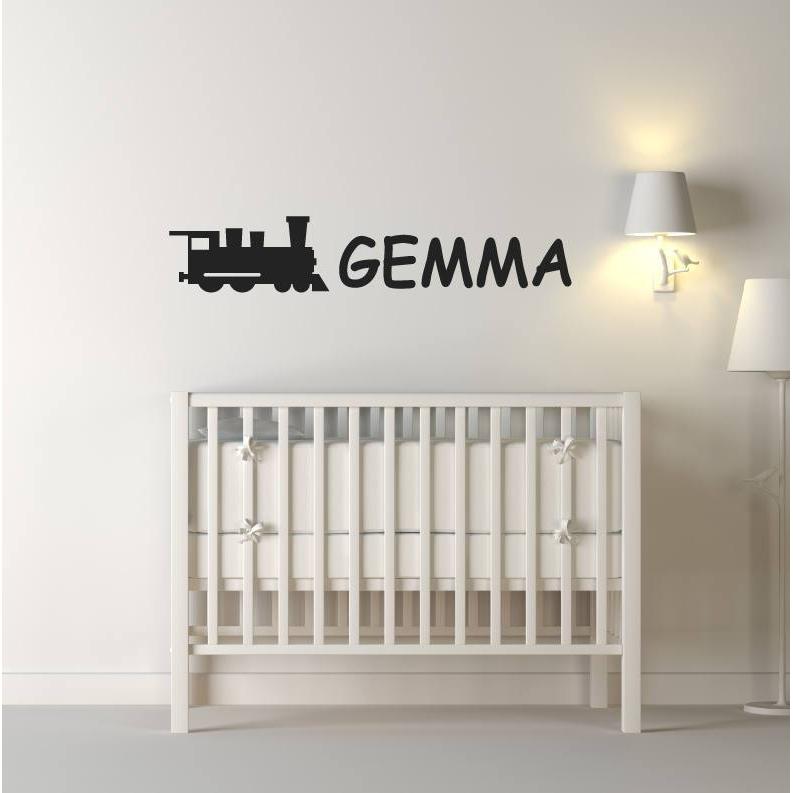 Custom Wall Sticker - Boys/Girls Name & Train Nursery Wall Sticker/Bedroom Wall Decal - Personalised Wall Art Christmas Gift