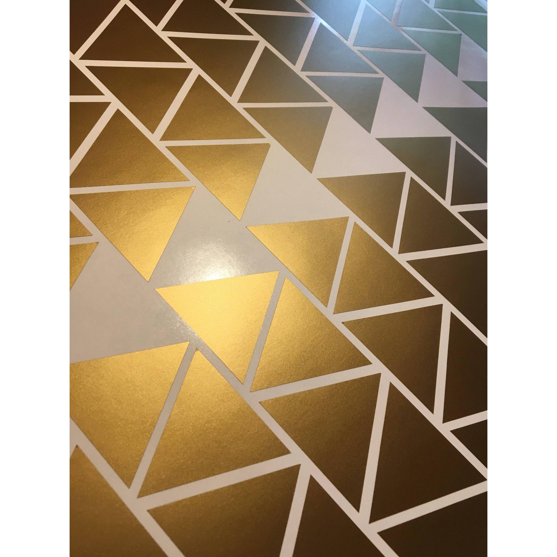 100 Gold Metallic Triangle Wall Stickers, Gold triangle Decals, Triangle Wall Stickers, Triangles, Decoration Confetti, Nursery Wall Decals