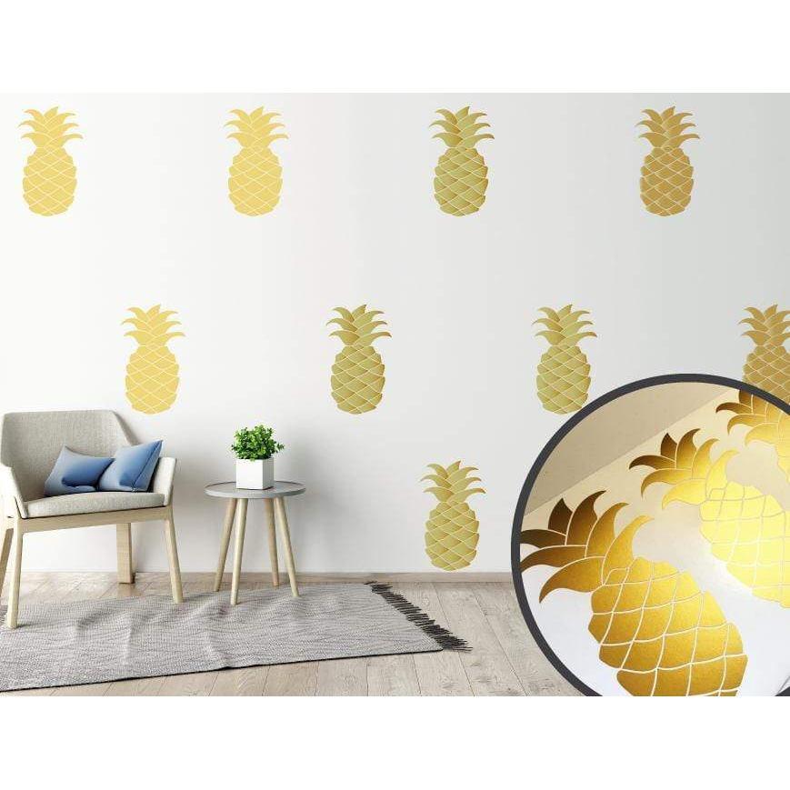 Pineapple Wall Decals Pineapple Wall Stickers Gold Stickers Wall Art Home Decor Ideas Decoration Wall Decor Pineapple Stickers Food Golden