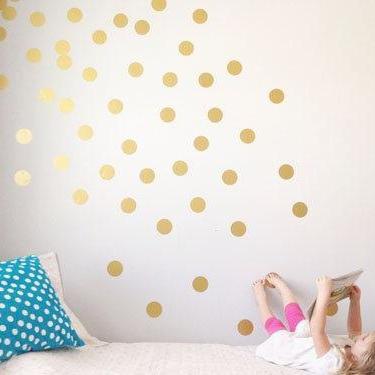 100 Gold Dot Wall Stickers