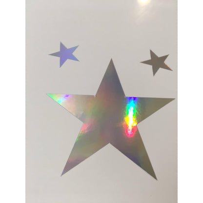 Nursery Wall Decals, 120 ULTRA Silver Rainbow Nursery Wall Stickers, Childrens Bedroom,Decor, Vinyl, Star Stickers, Star Decals, Wallpaper