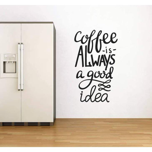 Coffee Wall Decal Sticker Quote - Wall Art Decal - Mural, Kitchen Wall Decor Christmas Gift