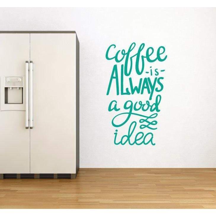 Coffee Wall Decal Sticker Quote - Wall Art Decal - Mural, Kitchen Wall Decor Christmas Gift