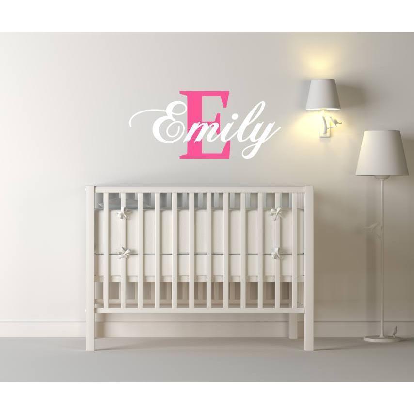 Nursery Name Decal, Nursery Name Sticker, Custom Name Decal, Custom Name Sticker, Pink Decal, White Decal, Personalised, Name Stickers, Art