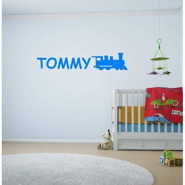 Custom Wall Sticker - Boys/Girls Name & Train Nursery Wall Sticker/Bedroom Wall Decal - Personalised Wall Art Christmas Gift