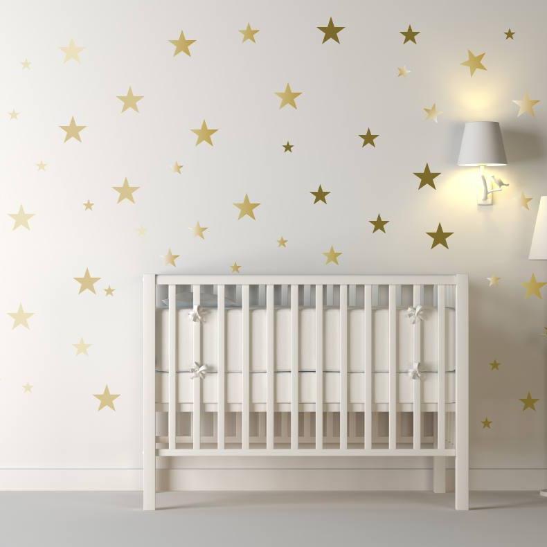 120 Gold Metallic Star Wall Stickers