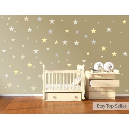 120 Vinyl Stars Nursery Wall Decals, Nursery Wall Stickers, Childrens Bedroom Baby Decor, Vinyl, Star Stickers, Star Decals, Wallpaper