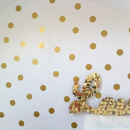 100 Gold Dot Wall Stickers