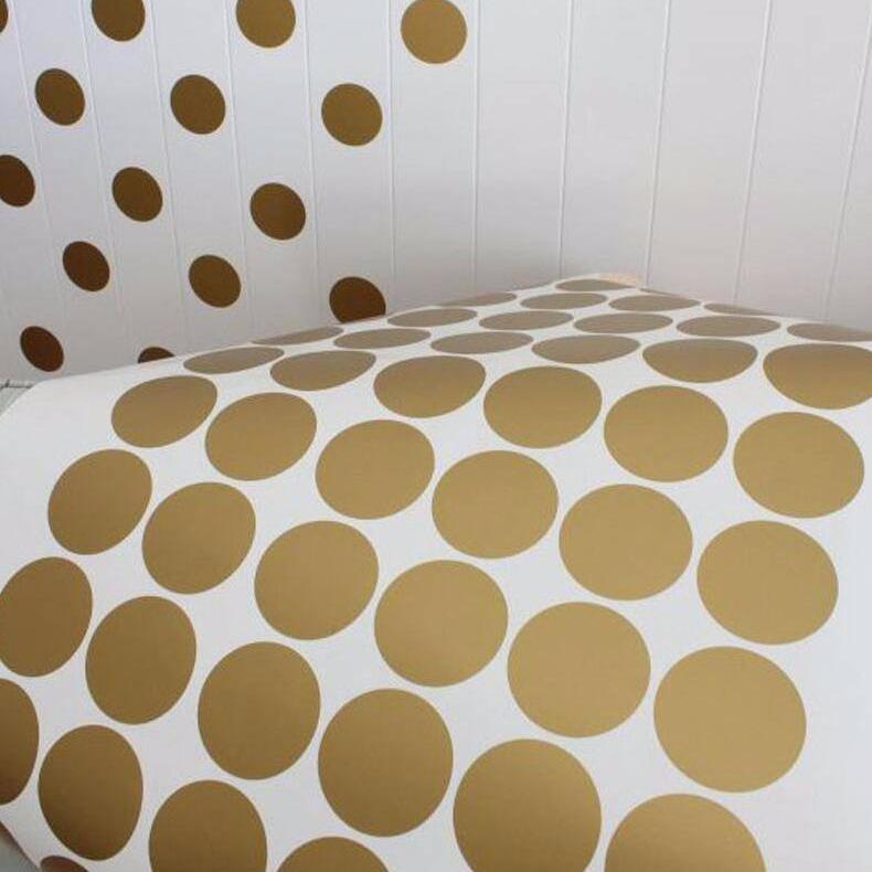 100 Gold Dot Wall Stickers