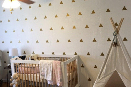 100 Gold Triangle Wall Stickers Gold Triangle Wall Decals Wall Art Nursery Wall Stickers Home Decor Gold Wall Art Triangle Decals Metallic
