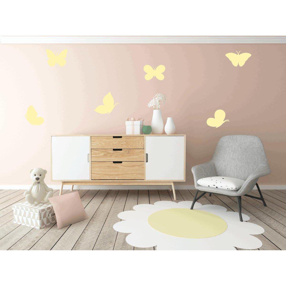 6 Large Butterfly Nursery Wall Stickers Nursery Wall Decals Kids Wall Stickers Butterfly Wall Art Nursery Wall Art Gift 36 Colours