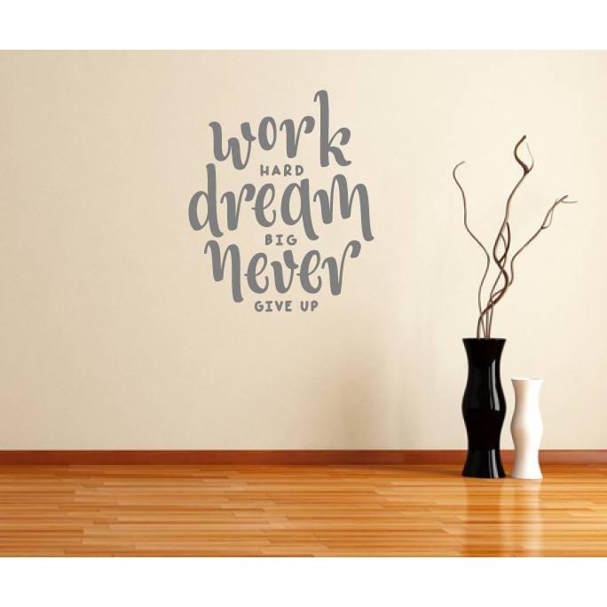 Wall Decal Quote, Motivational Quote, Inspirational Quote, Work Hard, Wall Art Quote, Wall Sticker Quote, Wall Quote, Wall Art, Home Decor