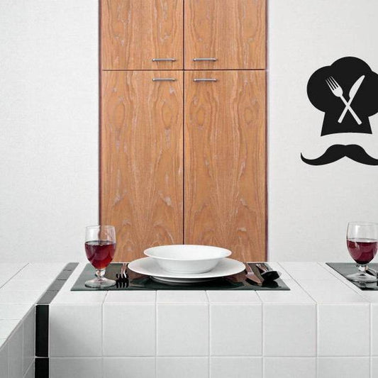 Chef Hat Cutlery Kitchen Wall Sticker