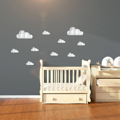 Clouds Wall Decals Cloud Wall Stickers Nursery Wall Art For Kids Children 10 Large Cloud Decals Print Wallpaper Murals