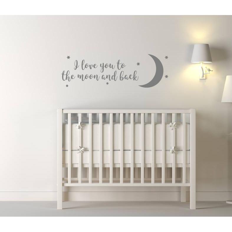 I Love You Quote, Wall Quotes, Decal Quotes, Vinyl Decal, Vinyl Wall Decal, Kids Wall Decal, Kids Wall Sticker, Moon Decals, Moon Stars, Art