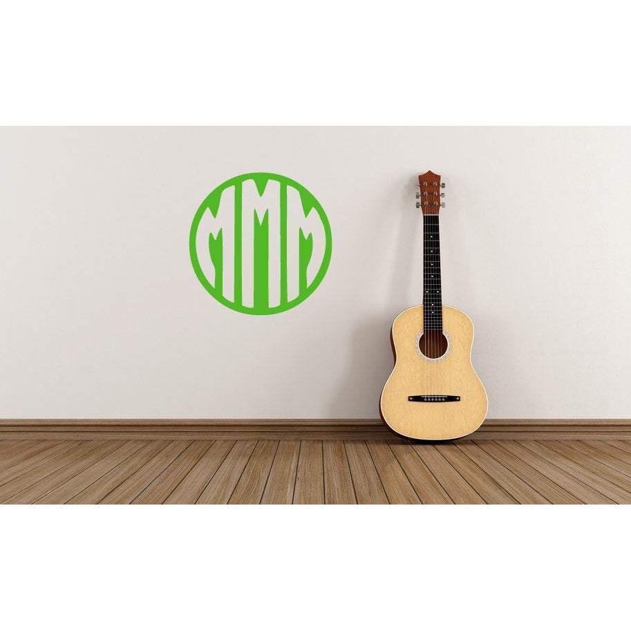 Monogram Font Decal, Monogram Art, Wall Decal Sticker, Circle Monogram, Monogram, Vinyl Decal, Vinyl Sticker, Laptop Monogram, Tablet, 078