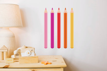 Large Colour Pencils, Kids Wall Stickers, Kids Wall Decals, Nursery Wall Stickers, Learning Stickers, Learning Decals, Color Pencils, 27
