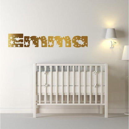 Custom Name Decal, Gold Stars Decals, Gold Stars Stickers, Gold Star Wall Decals, Personalised Decal, Customised Decal, Star Decals, Art