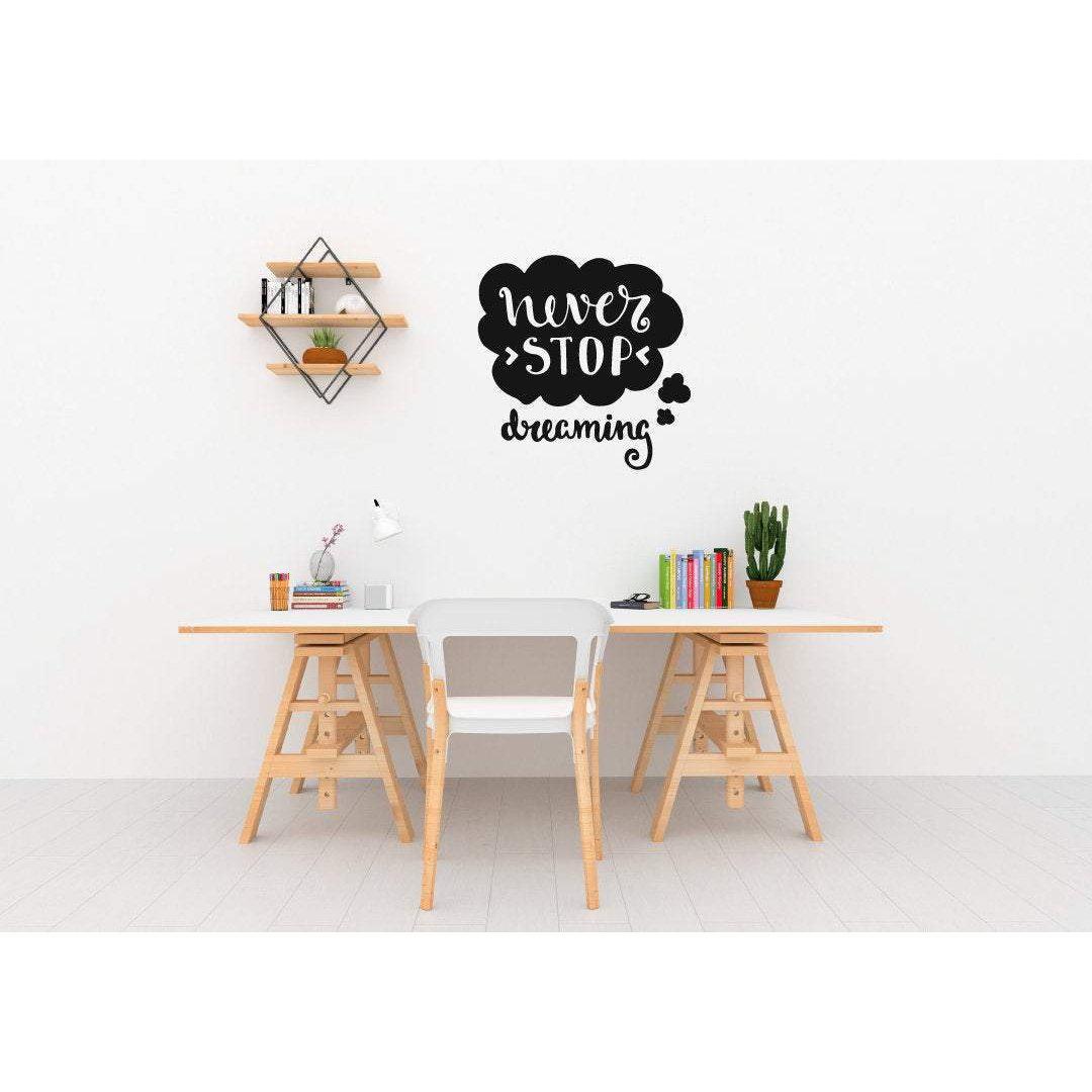 Positive Quotes, Positive Wall Decal, Positive Wall Stickers, Wall Decal Quotes, Wall Stickers Quotes, Dreaming, Never Stop, Wall Art, Decor