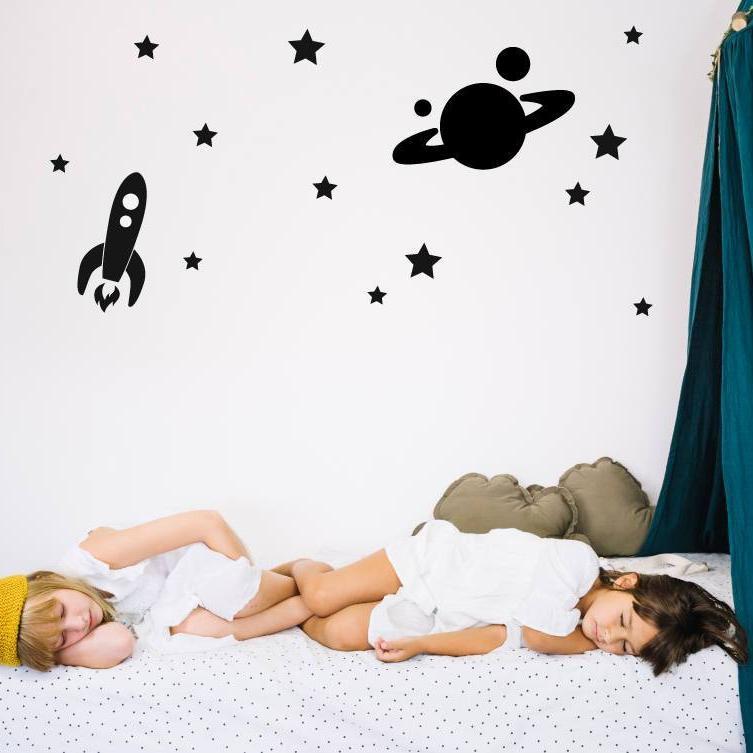 Outer Space Rocket Planet & Star Wall Stickers