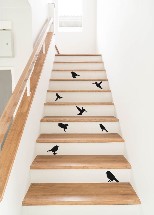 Stair Stickers, Decals For Stiars, Stair Riser Decals, Birds Decals, Flying Bird Stickers, Bird Wall Art, Home Decor, Wall Stickers, Mural