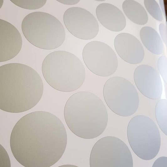 100 Silver Polka Wall Stickers