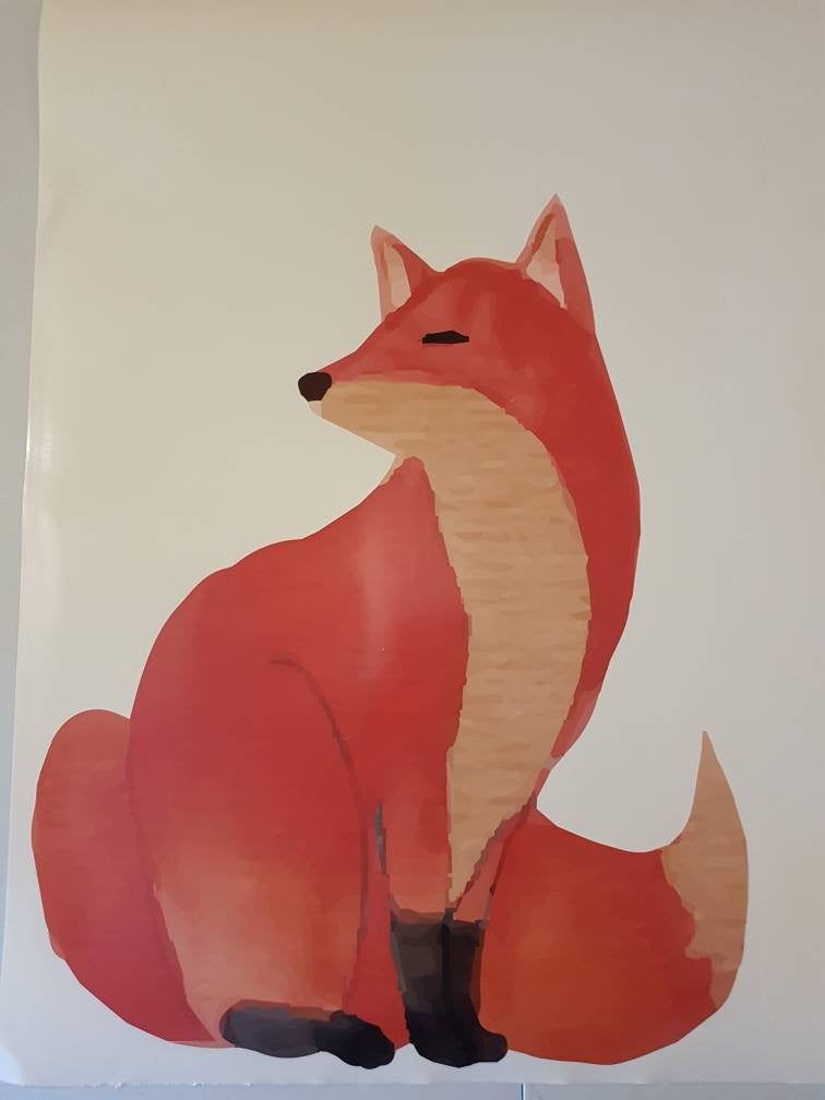 Fox Wall Decal, Fox Wall Decal, Watercolour Decal, Watercolour Art, Watercolour Sticker, Fox Stickers, Painted, Animal Wall Art, Decals, 07